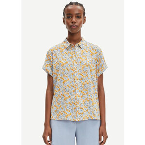 NWOT Samsoe Samsoe Majan Floral Button Down Shirt Women's Yellow Blue Size S